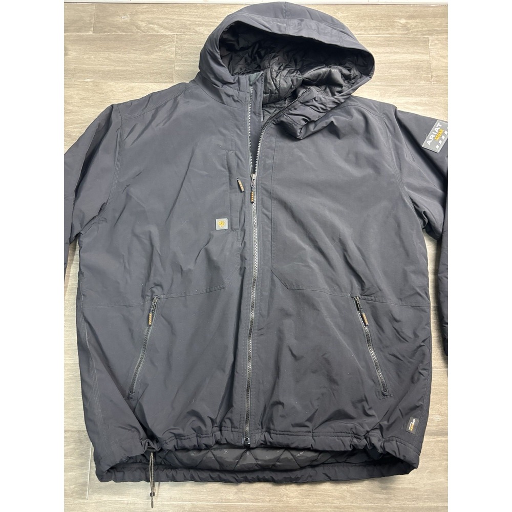Ariat Rebar Jacket Mens Size 2xl Black Softshell Quilted Lined Accurate Workwear